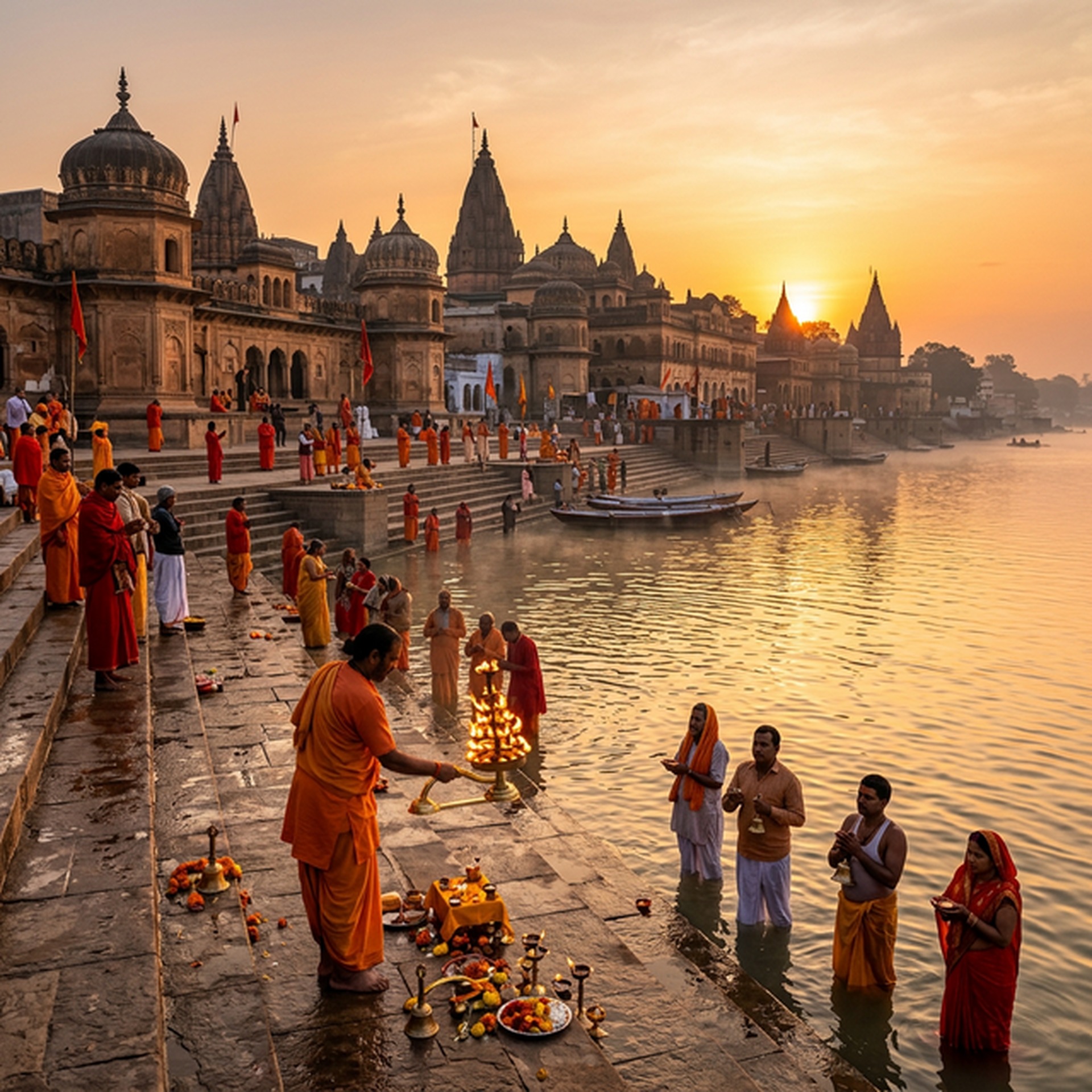 Ayodhya Ghats at Sunrise